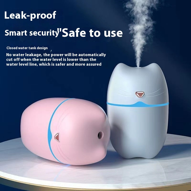 Cute Pet Cat Humidifier Household Car Desktop Air Atomization Mini Spray Aromatherapy Mute Hydrating - Gadgio