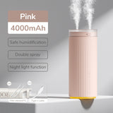 Small Humidifiers 500ml Desk Humidifier Night Light Function Quiet Operation Electric Aroma Diffuser Air Car Humidifier - Gadgio