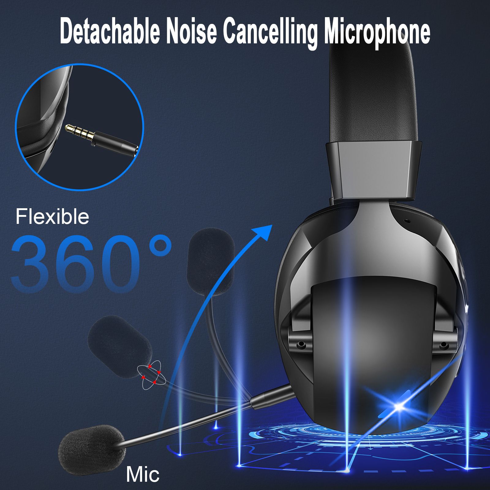 Cross-Border Over-Ear Bluetooth Headphones With Wireless Microphone - 2.4G Dual-Mode, Specialized For E-Sports, Gaming PCs & PS5 - Gadgio