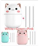 Air Humidifier Cute Cat Ultra-Silent USB Office Household Bedroom Car Aromatherapy Air Purifier With Led Cool Mist Spray - Gadgio