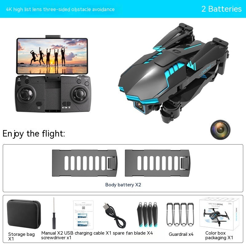 UAV 4K HD Aerial Photography Optical Flow Positioning Dual Camera Obstacle Avoidance Fixed Height Remote Control - Gadgio