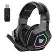 Wireless Gaming Headset Wearing Bluetooth 24g Headset RGB Luminous Headphones - Gadgio