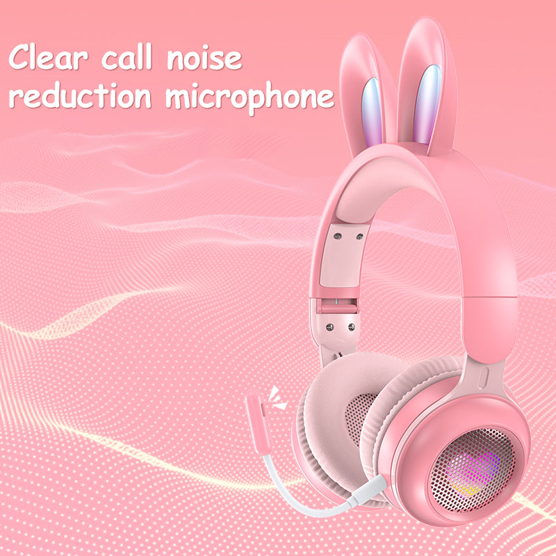 Rabbit Ear Headphones Wireless Luminous Extendable Wheat Headphones - Gadgio