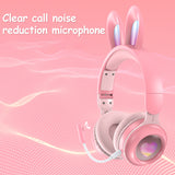 Rabbit Ear Headphones Wireless Luminous Extendable Wheat Headphones - Gadgio