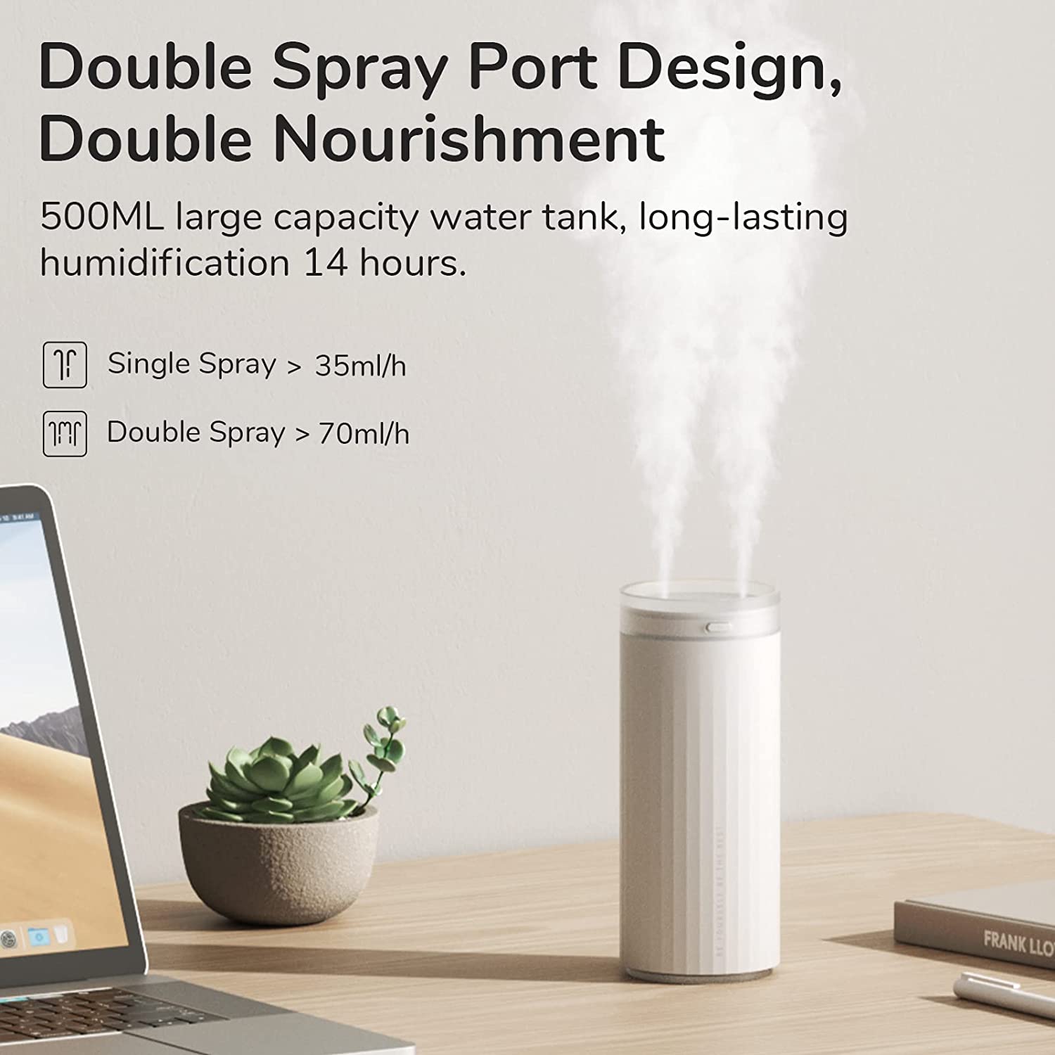 Small Humidifiers 500ml Desk Humidifier Night Light Function Quiet Operation Electric Aroma Diffuser Air Car Humidifier - Gadgio