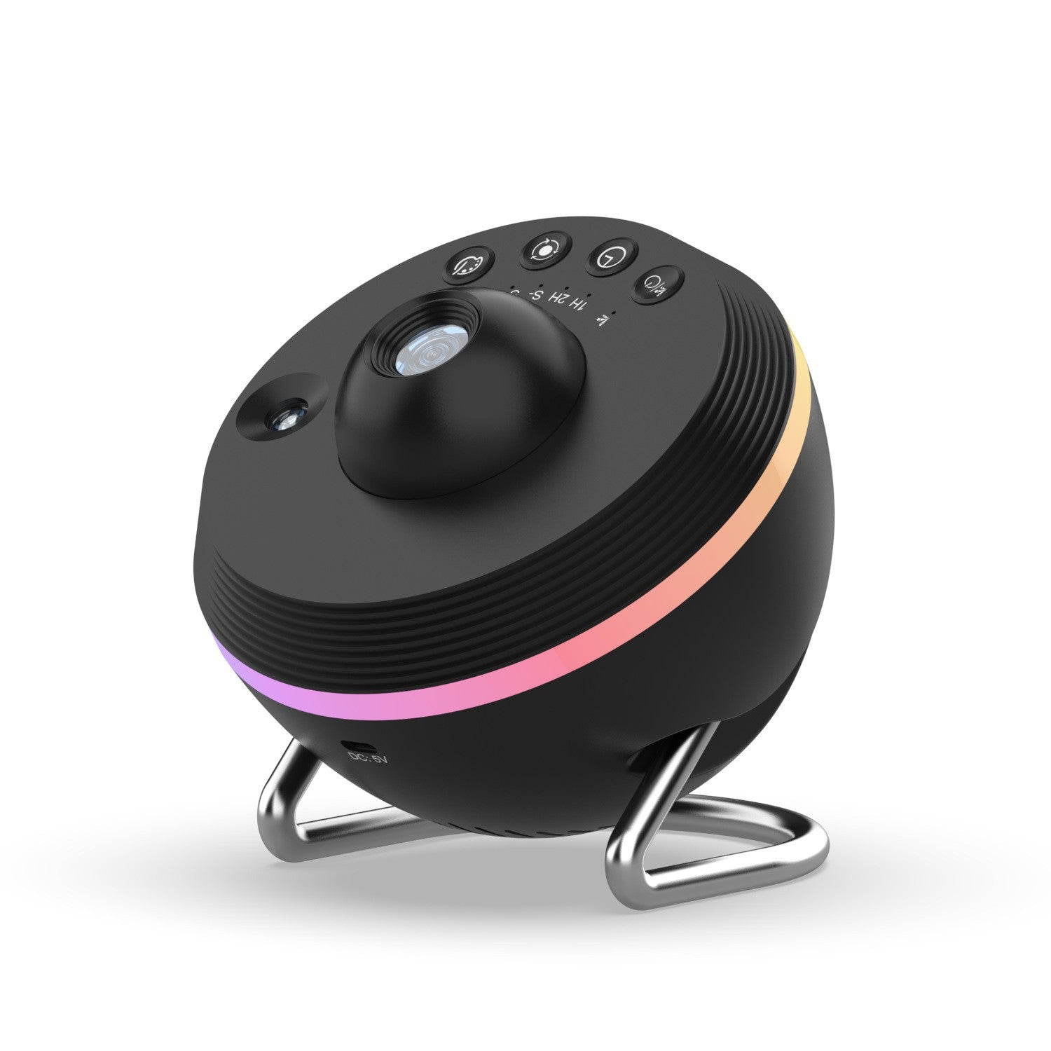 13-in-1 Galaxy Projector Lamp displaying colorful rotating space scenes and planetary images on a dark background.