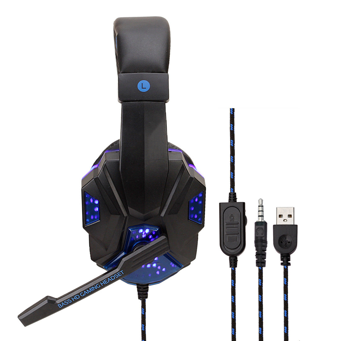 Gaming 7.1 Wire-controlled Headset Light-emitting Headphones - Gadgio