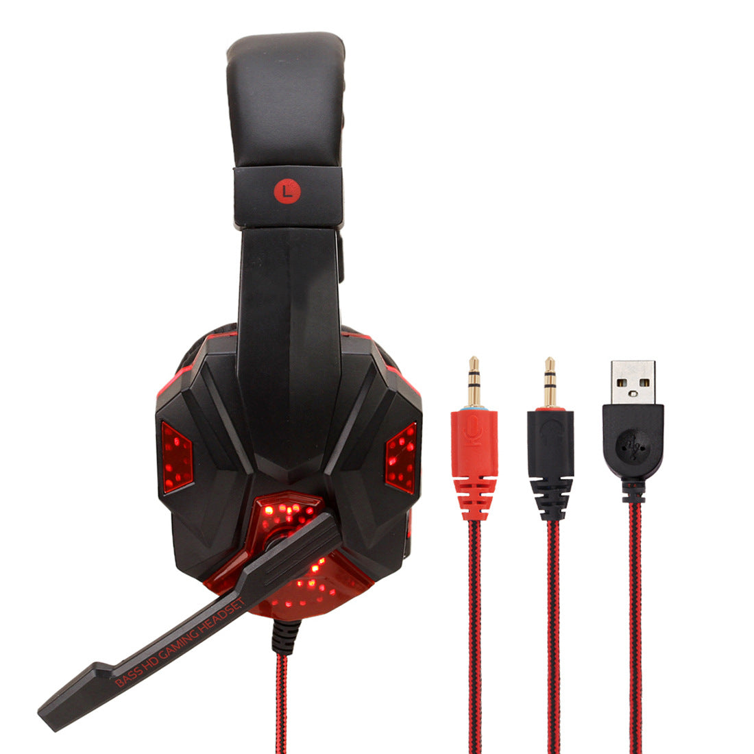 Gaming 7.1 Wire-controlled Headset Light-emitting Headphones - Gadgio