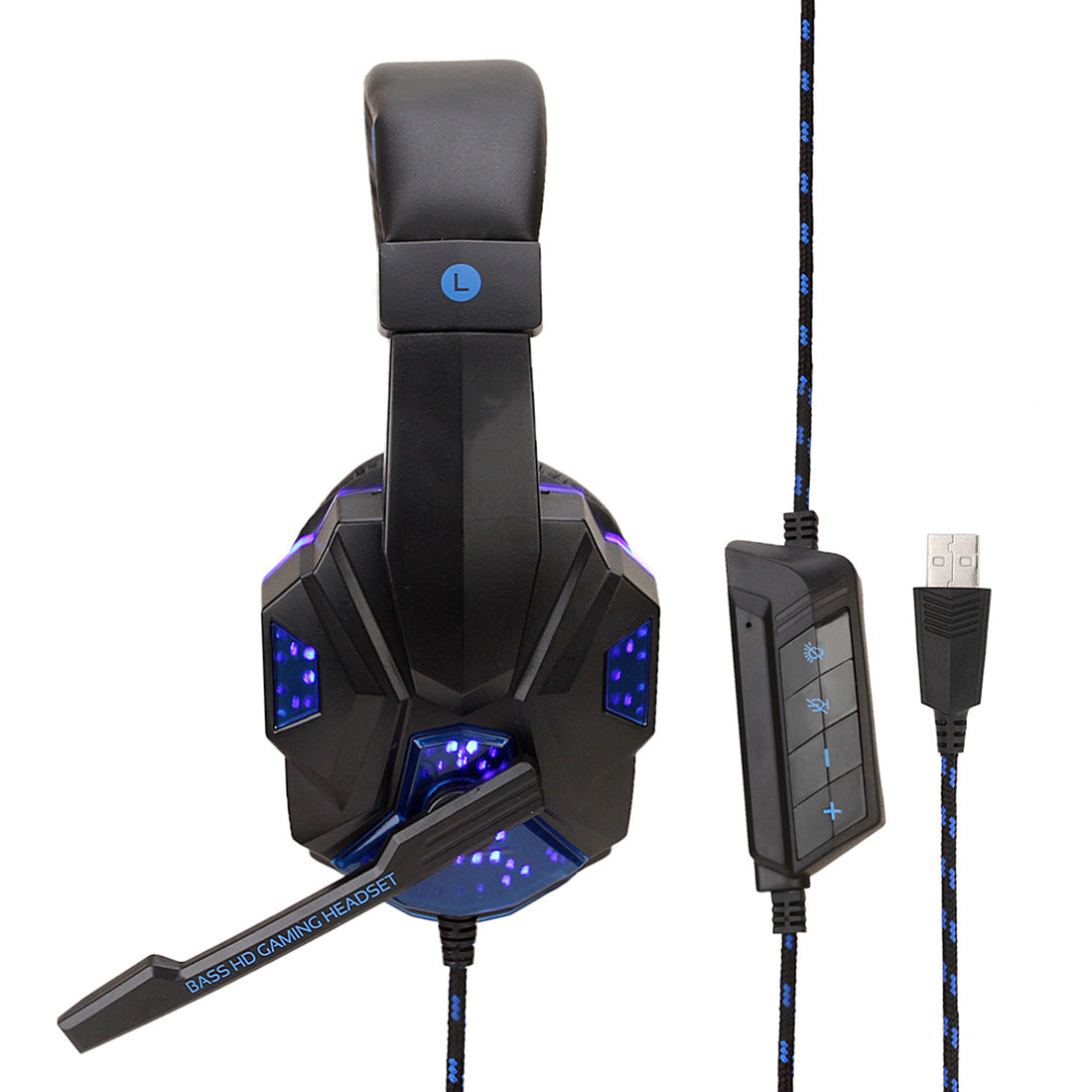Gaming 7.1 Wire-controlled Headset Light-emitting Headphones - Gadgio