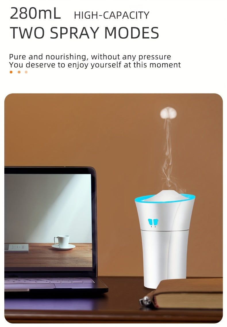 Car Humidifier Torch Shape Colorful Sound Pickup Atmosphere Light Air Purification Aromatherapy Humidifier - Gadgio