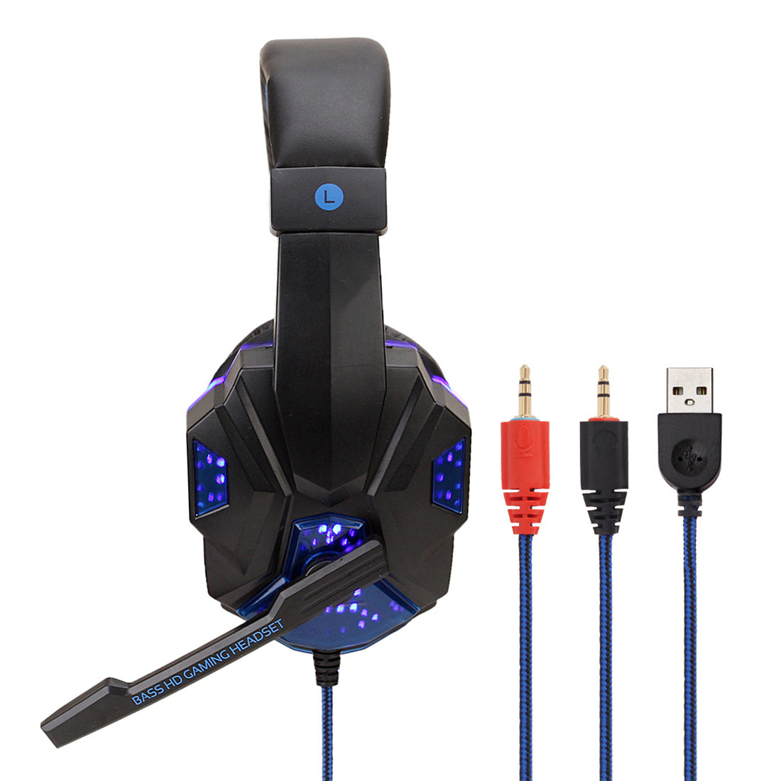Gaming 7.1 Wire-controlled Headset Light-emitting Headphones - Gadgio